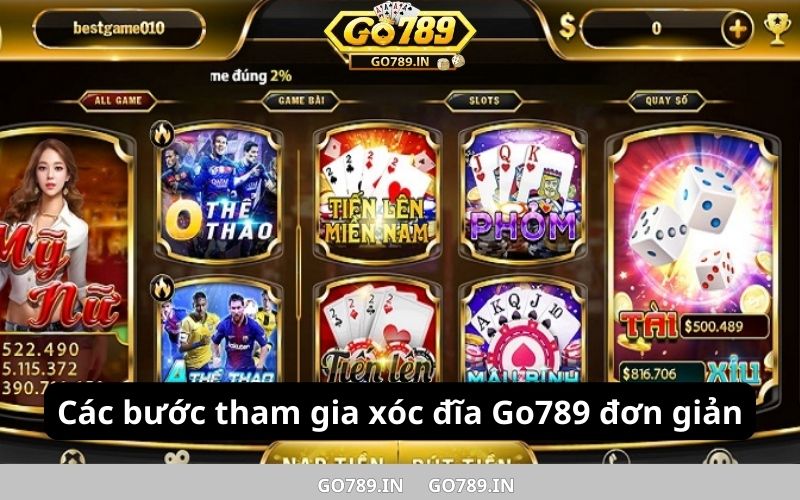 Các bước tham gia xóc đĩa Go789 đơn giản