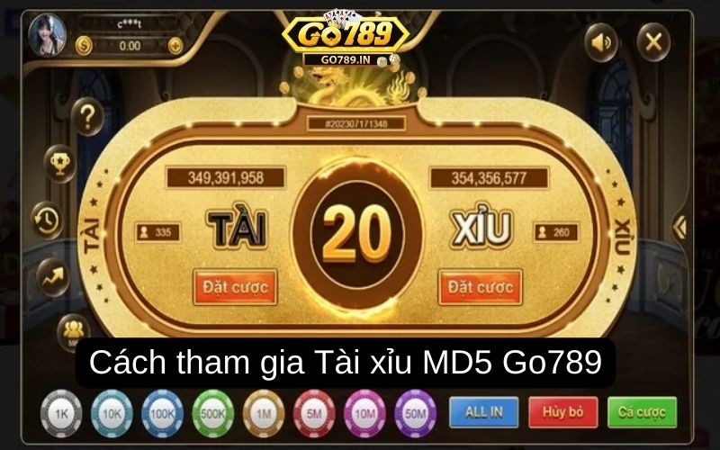 Cách tham gia Tài xỉu MD5 Go789