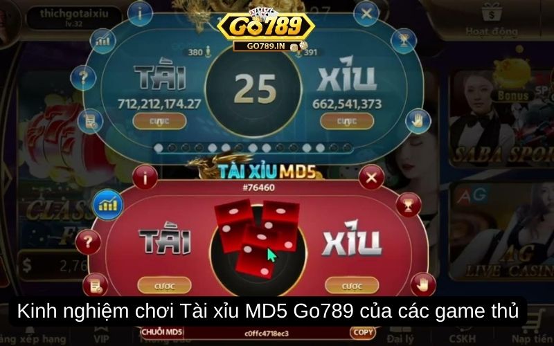 Kinh nghiệm chơi Tài xỉu MD5 Go789 của các game thủ