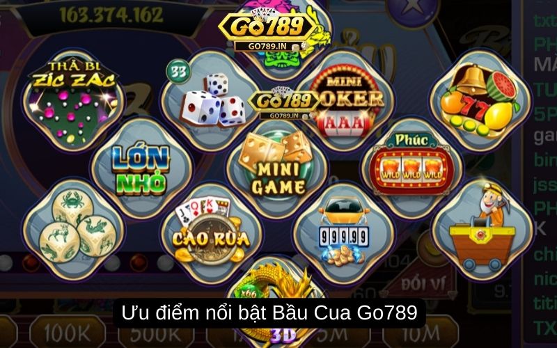 Ưu điểm nổi bật Bầu Cua Go789